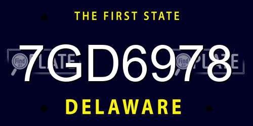 7GD6978 Delaware License Plate