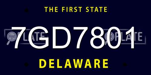 7GD7801 Delaware License Plate