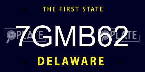 7GMB62 Delaware License Plate