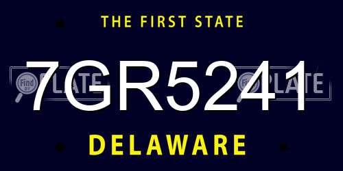 7GR5241 Delaware License Plate