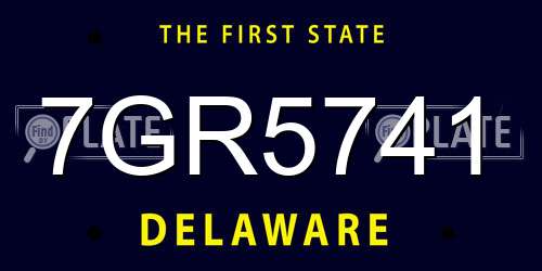 7GR5741 Delaware License Plate
