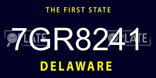 7GR8241 Delaware License Plate