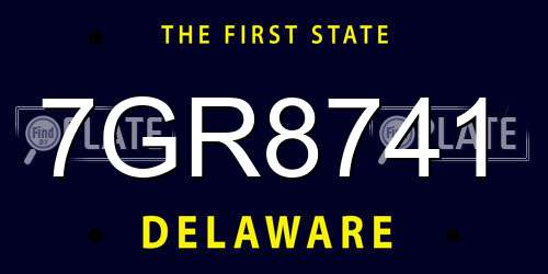 7GR8741 Delaware License Plate