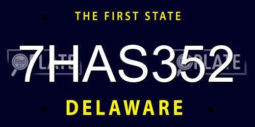 7HAS352 Delaware License Plate