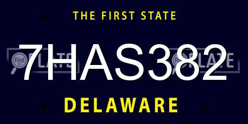 7HAS382 Delaware License Plate