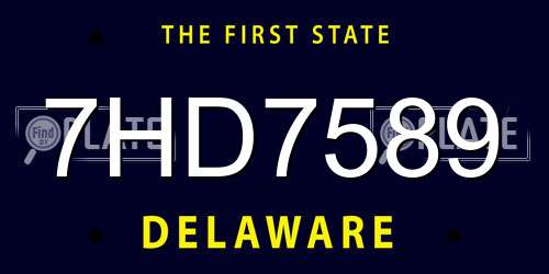7HD7589 Delaware License Plate