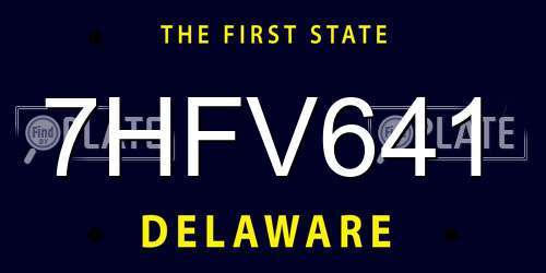 7HFV641 Delaware License Plate