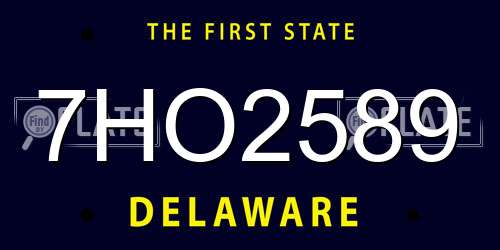 7HO2589 Delaware License Plate