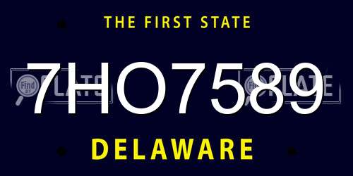 7HO7589 Delaware License Plate