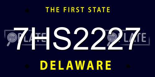 7HS2227 Delaware License Plate