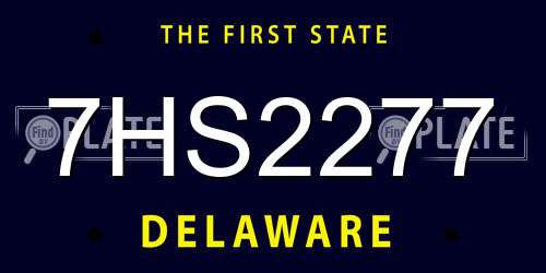 7HS2277 Delaware License Plate