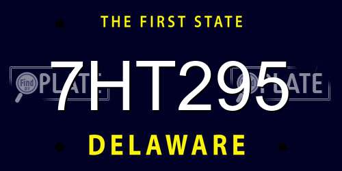 7HT295 Delaware License Plate