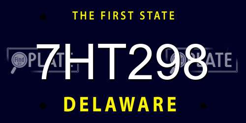 7HT298 Delaware License Plate