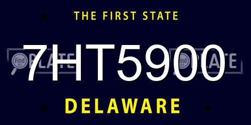 7HT5900 Delaware License Plate