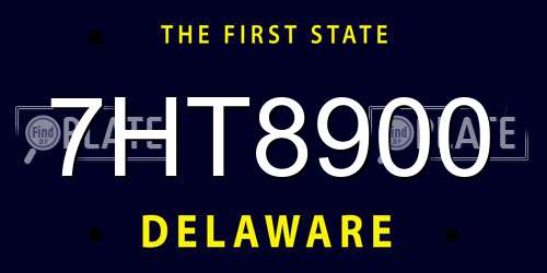 7HT8900 Delaware License Plate