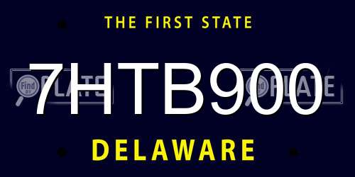 7HTB900 Delaware License Plate