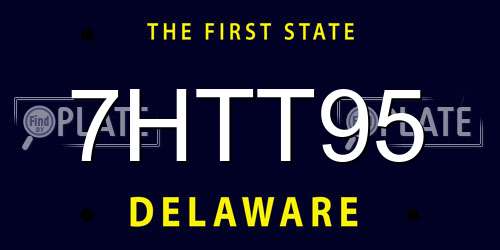 7HTT95 Delaware License Plate