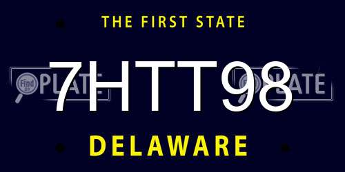 7HTT98 Delaware License Plate