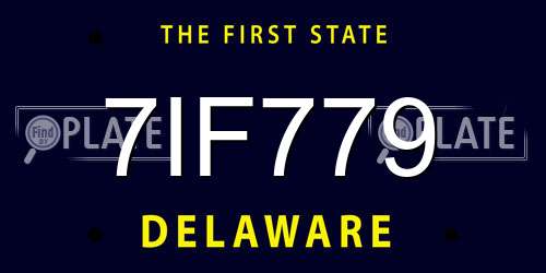 7IF779 Delaware License Plate