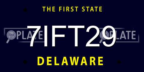 7IFT29 Delaware License Plate