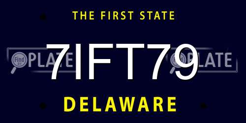 7IFT79 Delaware License Plate