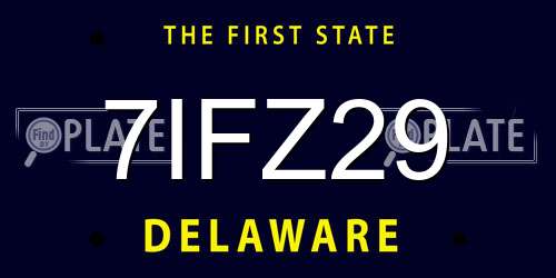 7IFZ29 Delaware License Plate