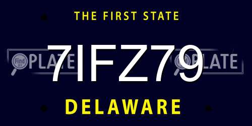 7IFZ79 Delaware License Plate