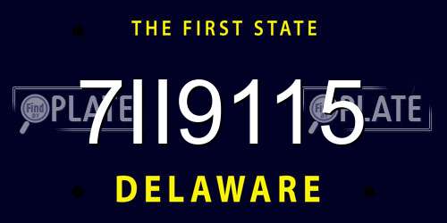 7II9115 Delaware License Plate