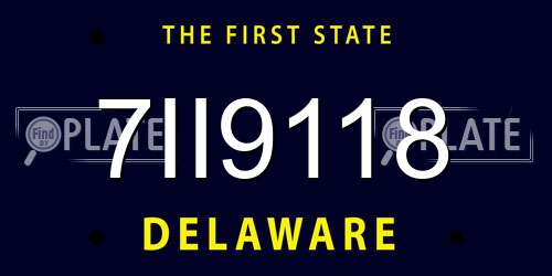 7II9118 Delaware License Plate