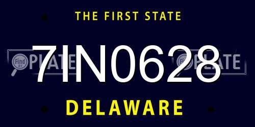 7IN0628 Delaware License Plate