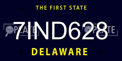 7IND628 Delaware License Plate