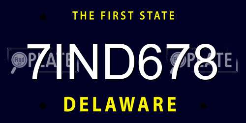 7IND678 Delaware License Plate