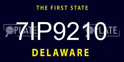 7IP9210 Delaware License Plate