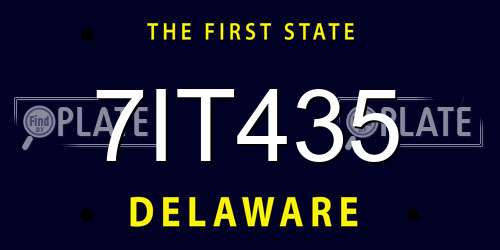7IT435 Delaware License Plate