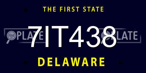 7IT438 Delaware License Plate