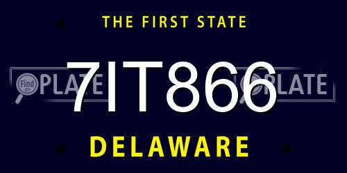 7IT866 Delaware License Plate