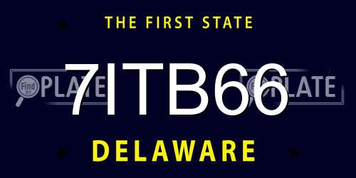 7ITB66 Delaware License Plate