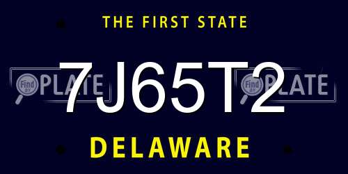 7J65T2 Delaware License Plate