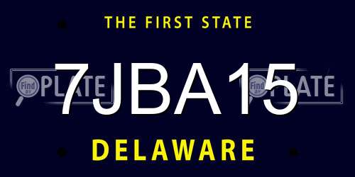 7JBA15 Delaware License Plate