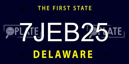 7JEB25 Delaware License Plate