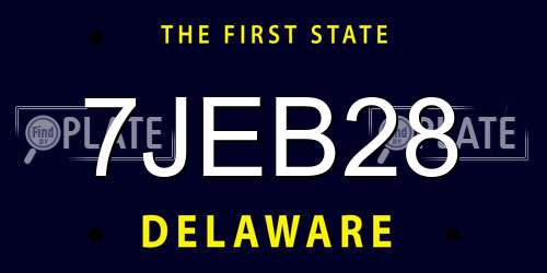 7JEB28 Delaware License Plate