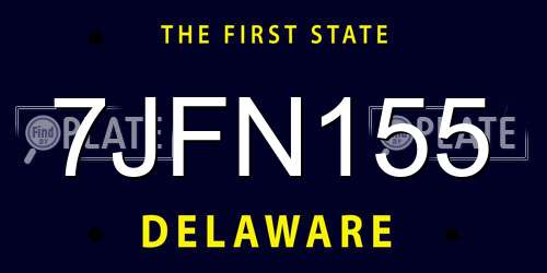 7JFN155 Delaware License Plate