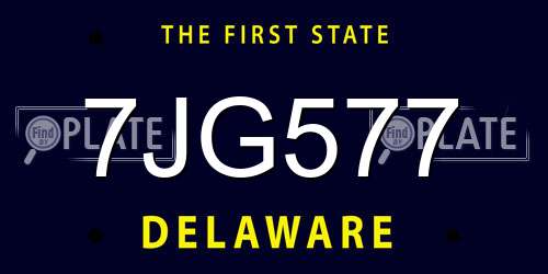 7JG577 Delaware License Plate