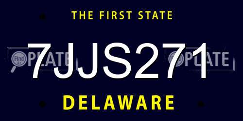 7JJS271 Delaware License Plate