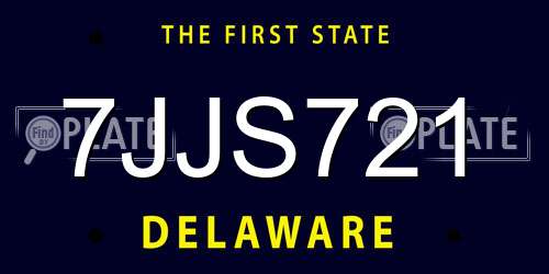7JJS721 Delaware License Plate