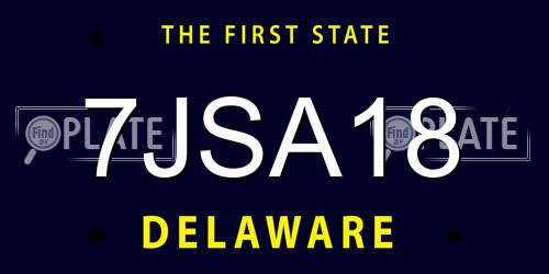 7JSA18 Delaware License Plate