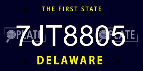 7JT8805 Delaware License Plate