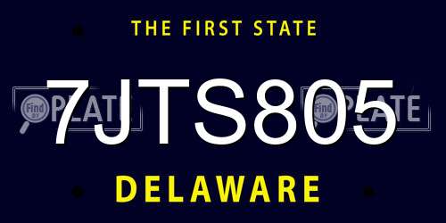 7JTS805 Delaware License Plate