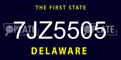 7JZ5505 Delaware License Plate