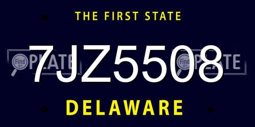 7JZ5508 Delaware License Plate